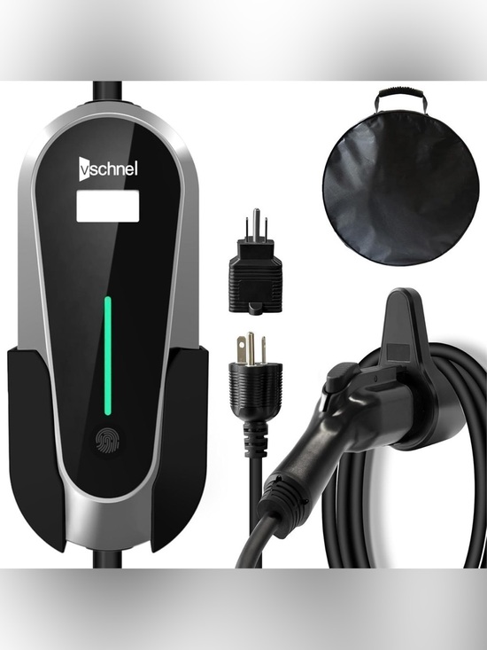 Other - Black & Silver EV Charger with Cable and Storage Bag